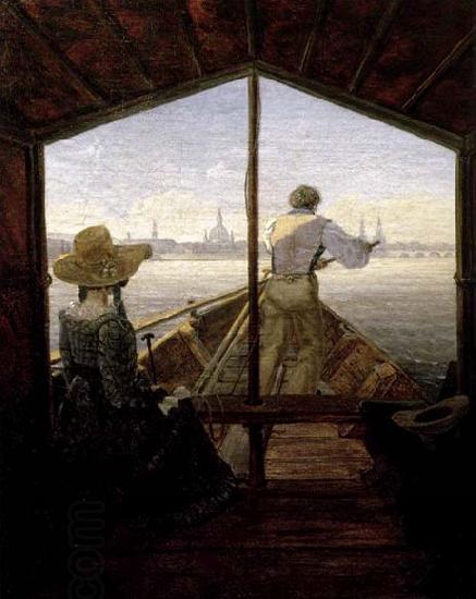 Carl Gustav Carus A Gondola on the Elbe near Dresden China oil painting art